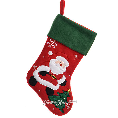 Рождественский носок Зимнее Чудо - Санта 40 см Kaemingk
