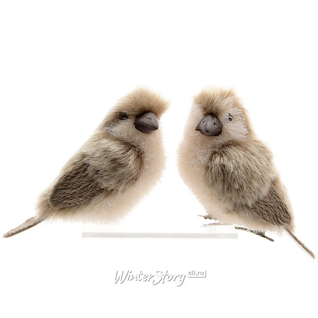 Елочная игрушка Птичка Серушка 10 см, клипса Kaemingk