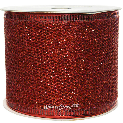 Декоративная лента с блестками Valentino 270*6 см красная Kaemingk