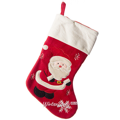 Носок для подарков Рождественская классика Санта красный, 45 см Kaemingk