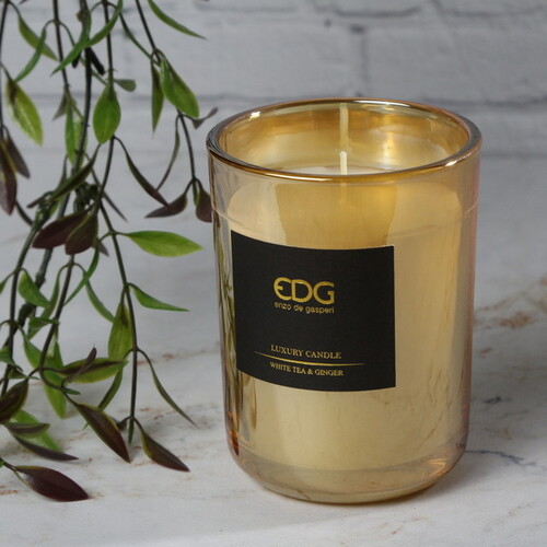 Ароматическая свеча в стакане Gasperi de Luxe: Tea&Ginger 11 см EDG