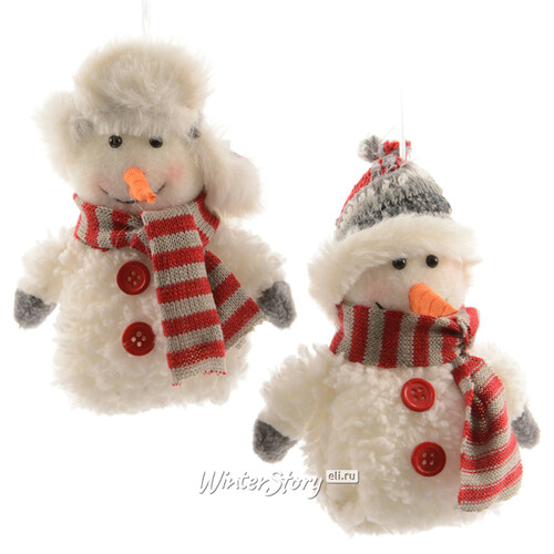 Елочная игрушка Снеговик в Тулупчике и Шапке 8*6*12 см, подвеска Kaemingk