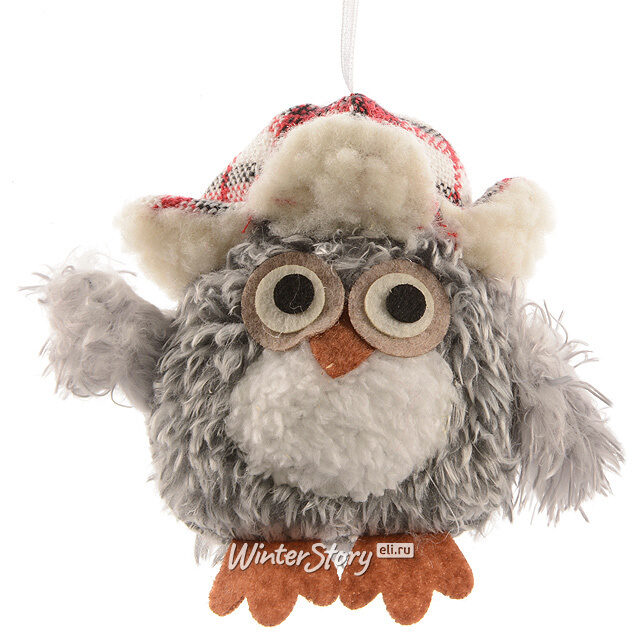 Елочная игрушка Пушистый Совенок в Ушанке 11*7*15 см, подвеска Kaemingk