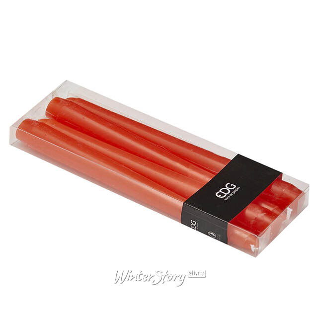 Столовые свечи Кальяри 25 см, 4 шт, оранжевые EDG (ЭДГ)