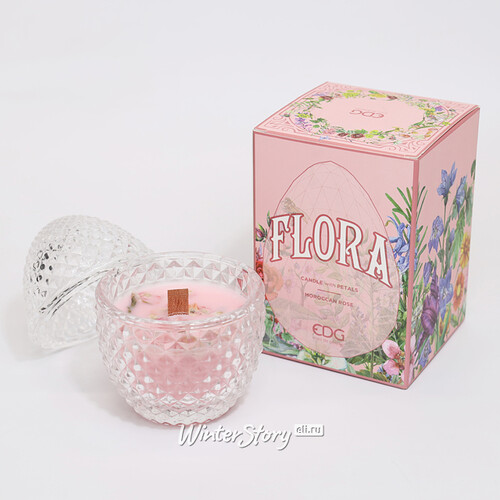 Ароматическая свеча Flora - Moroccan Rose 12 см, 20 часов горения EDG