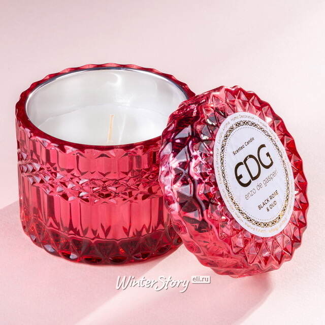 Ароматическая свеча Crystal Gasperi: Black Rose&Oud 9 см, стекло EDG (ЭДГ)