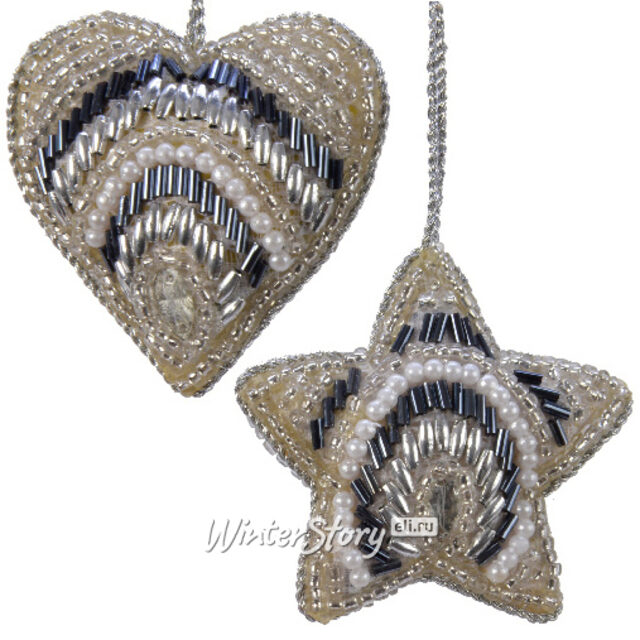 Набор елочных игрушек Ювелирный Блюз 5 см голубой, 2 шт, подвеска Kaemingk