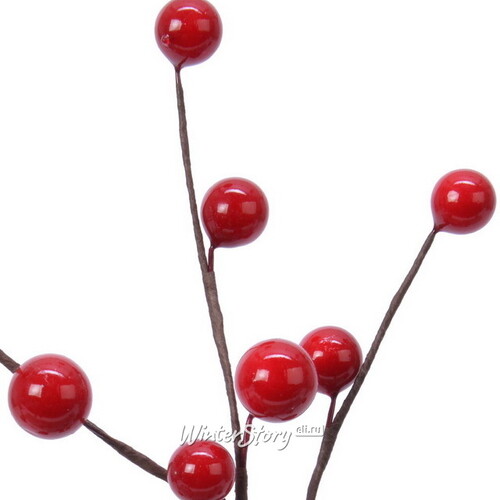 Декоративная ветка Берри Твист 26 см с красными ягодами Kaemingk