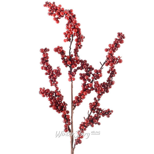 Ветка с красными ягодами Ягодная Гроздь 65 см Kaemingk