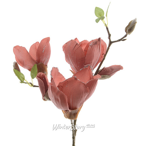 Веточка с Цветами Магнолии 60 см розовая Kaemingk
