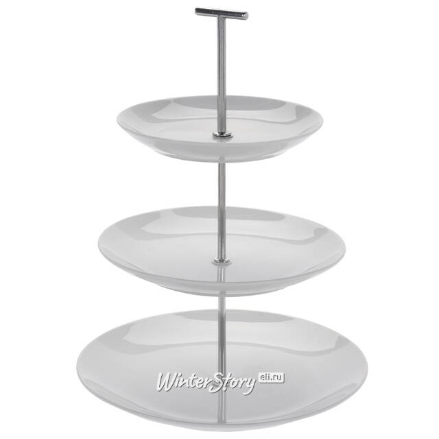 Этажерка для фруктов Гримальди трехъярусная 36 см, фарфор Koopman