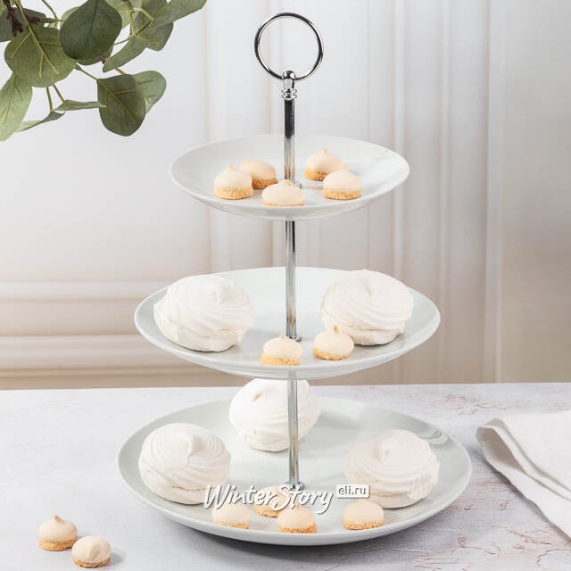 Этажерка для фруктов Гримальди трехъярусная 36 см, фарфор Koopman