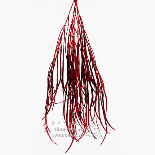 Декоративная ветка-травка "Изящество", красная, 60 см Kaemingk