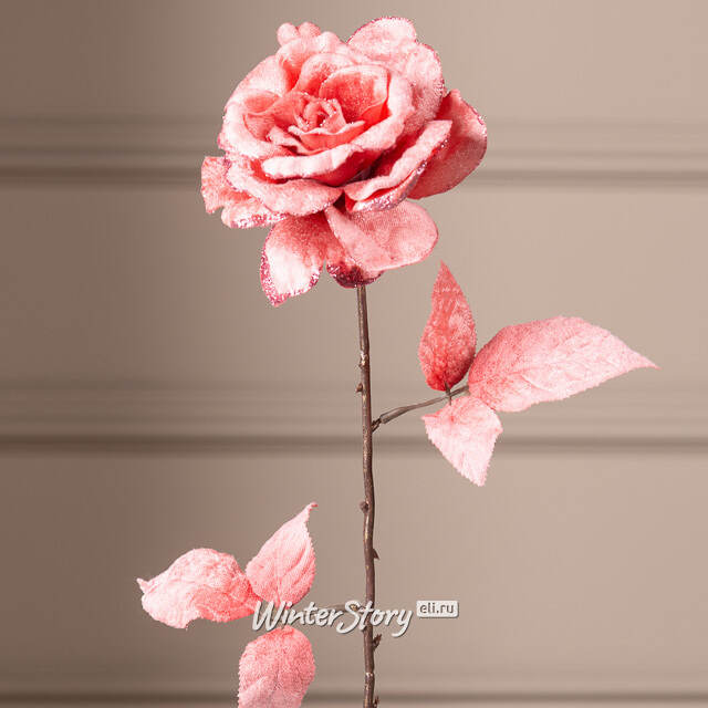 Искусственная роза Аурелия 60 см розовый бархат Kaemingk