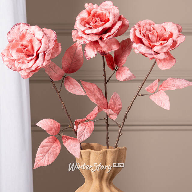 Искусственная роза Аурелия 60 см розовый бархат Kaemingk