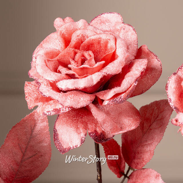 Искусственная роза Аурелия 60 см розовый бархат Kaemingk