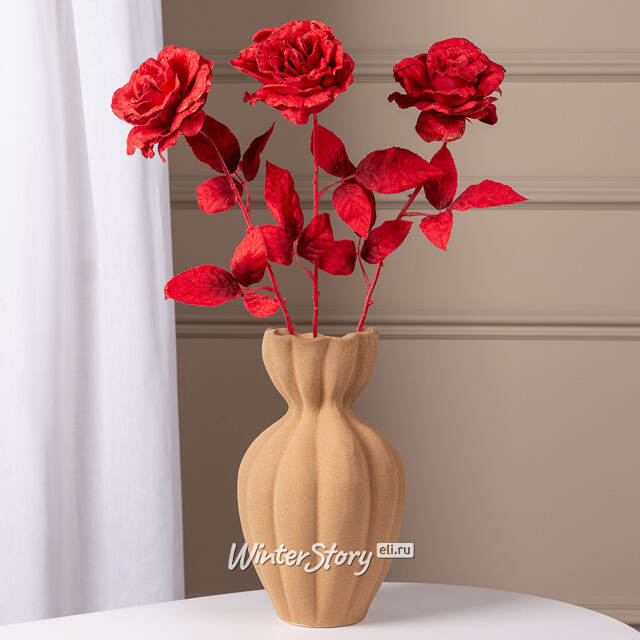 Искусственная роза Аурелия 60 см бордовая Kaemingk