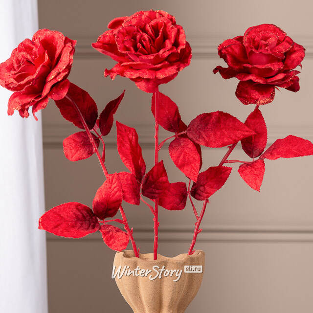 Искусственная роза Аурелия 60 см бордовая Kaemingk