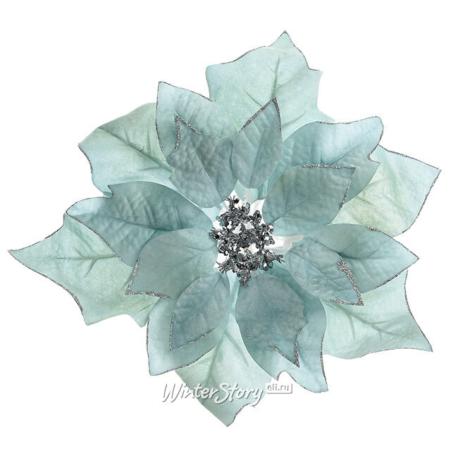 Пуансеттия Императорская 30 см мятная, клипса Kaemingk