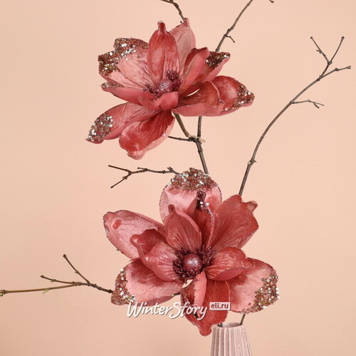 Искусственный цветок Магнолия Контемпора 22 см, клипса Kaemingk