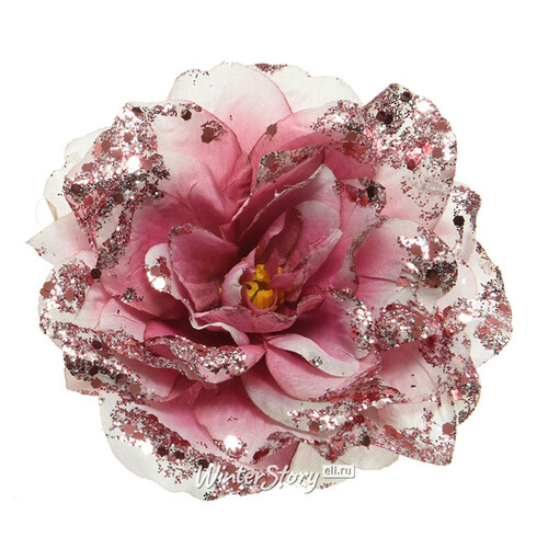 Искусственная роза Karmelita 14 см розовый бархат, клипса купить винтернет-магазине Winter Story eli.ru, 629538-2