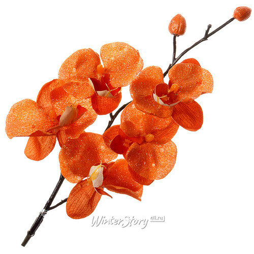 Ветка Орхидеи 31 см оранжевая Kaemingk