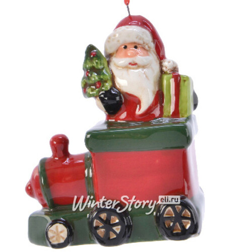 Елочная игрушка Поезд с подарками - Санта-Клаус 9 см, подвеска Kaemingk