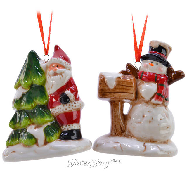 Елочная игрушка Почтовый Снеговик 10 см, подвеска Kaemingk