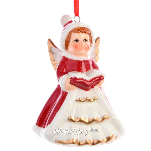 Елочная игрушка Рождественский Ангел с нотами 8 см, подвеска Kaemingk