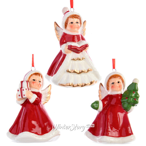 Елочная игрушка Рождественский Ангел с нотами 8 см, подвеска Kaemingk