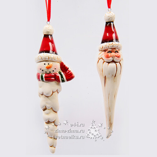 Елочная игрушка "Дед Мороз/Снеговик", 17 см, подвеска Kaemingk