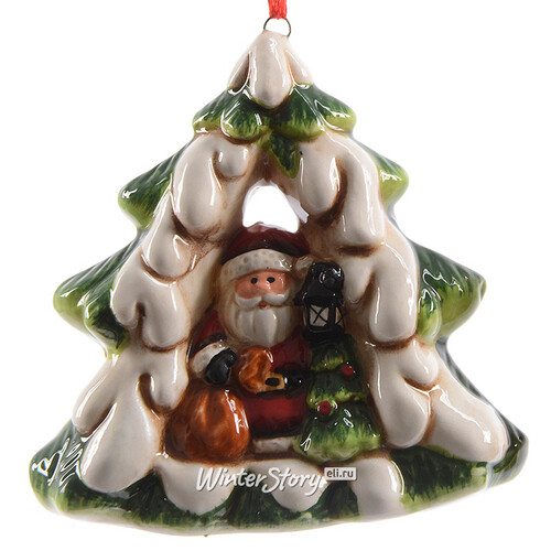 Елочная игрушка Керамическая Сказка - Дед Мороз 6 см, подвеска Kaemingk