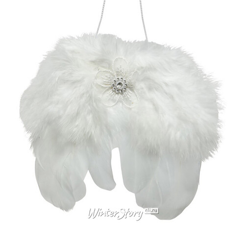 Декоративное украшение Angel Wings 16 см белые, подвеска Kaemingk