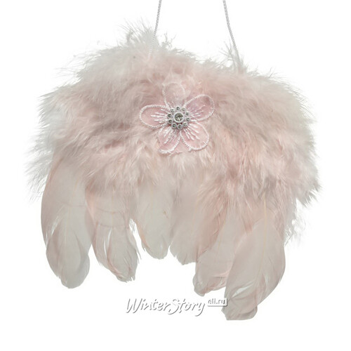 Декоративное украшение Angel Wings 16 см розовые, подвеска Kaemingk
