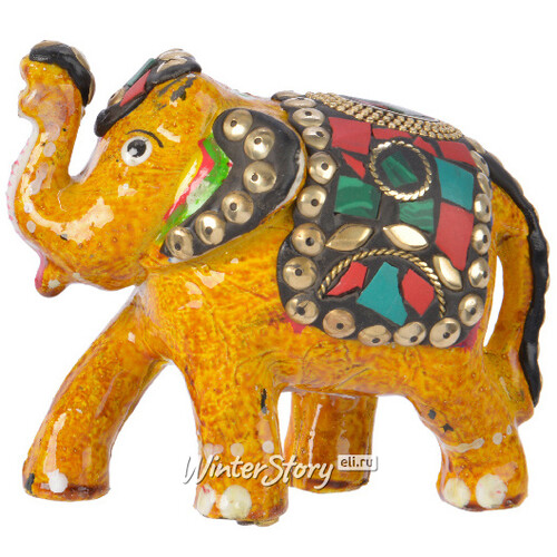 Керамическая статуэтка Слон Индийский 10 см желтый Kaemingk