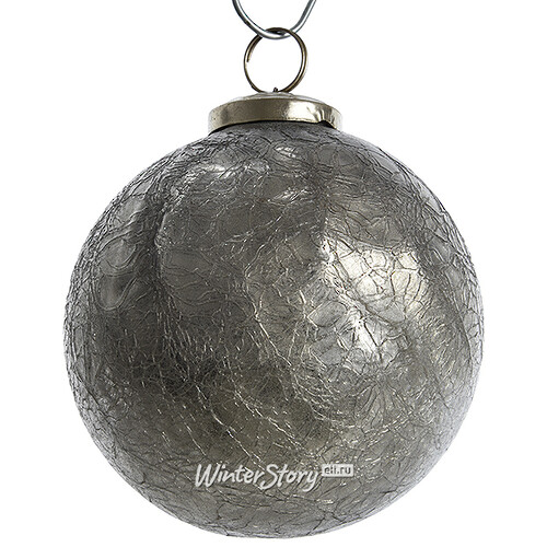 Винтажный шар Легенда 7.5 см, серый, стекло Kaemingk