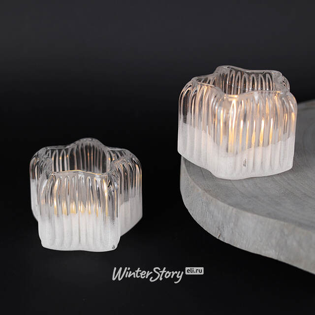 Стеклянный подсвечник Frosty Star 8 см Kaemingk