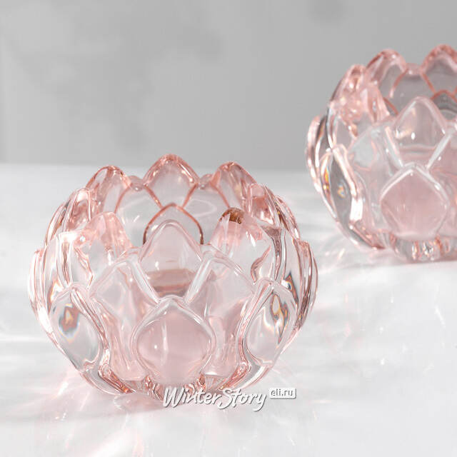 Стеклянный подсвечник для чайной свечи Артишок - Alcamo 8 см Kaemingk