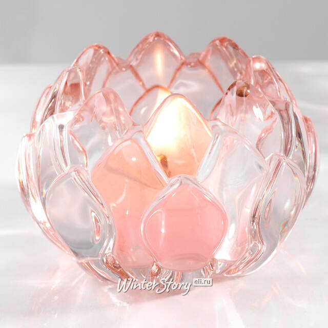 Стеклянный подсвечник для чайной свечи Артишок - Alcamo 8 см Kaemingk