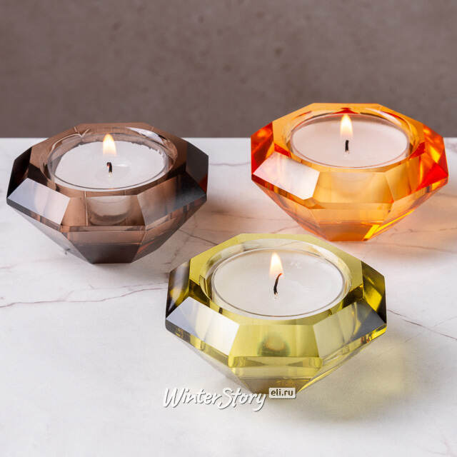 Набор стеклянных подсвечников Calore Avvolgente 7 см, 3 шт Kaemingk