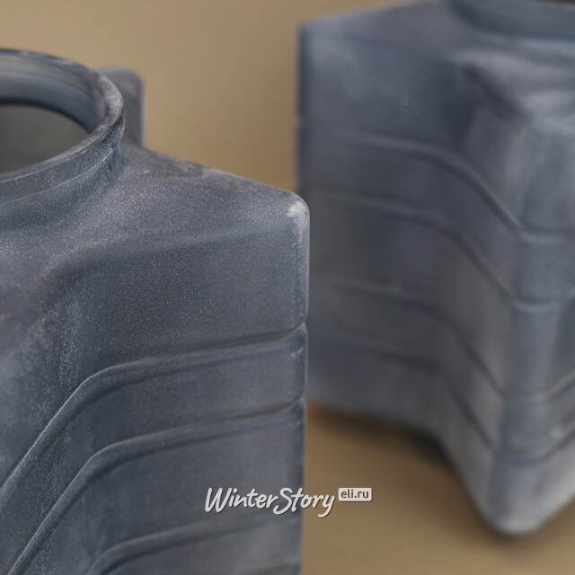 Стеклянный подсвечник Blue Frosty 23 см Kaemingk