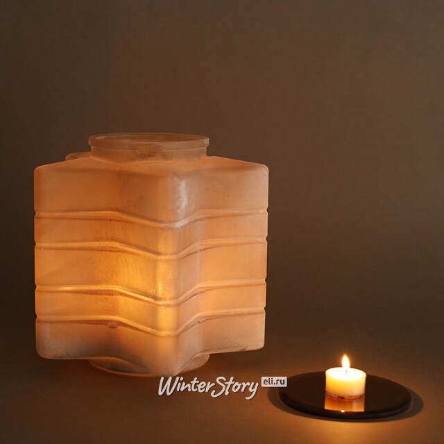 Стеклянный подсвечник Frosty 23 см Kaemingk