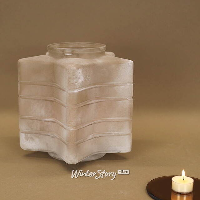 Стеклянный подсвечник Frosty 23 см Kaemingk