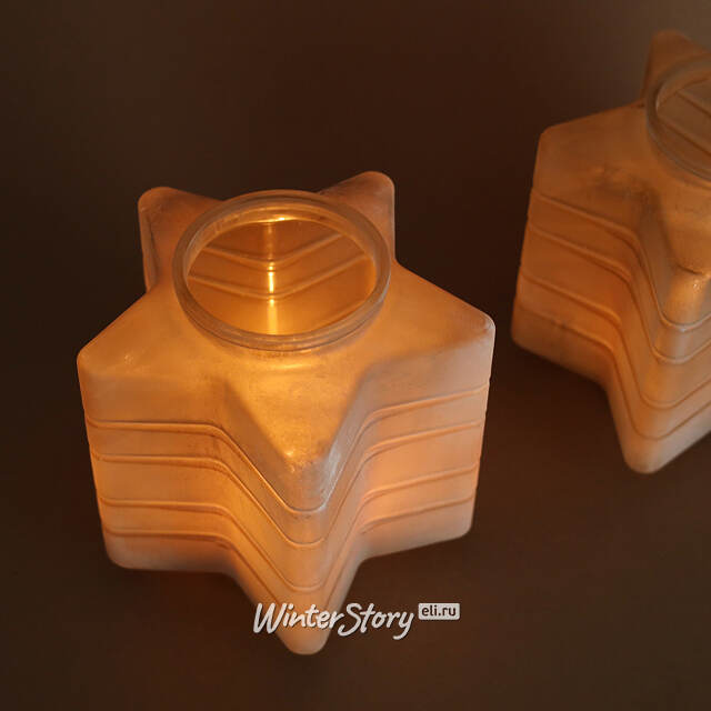 Стеклянный подсвечник Frosty 23 см Kaemingk