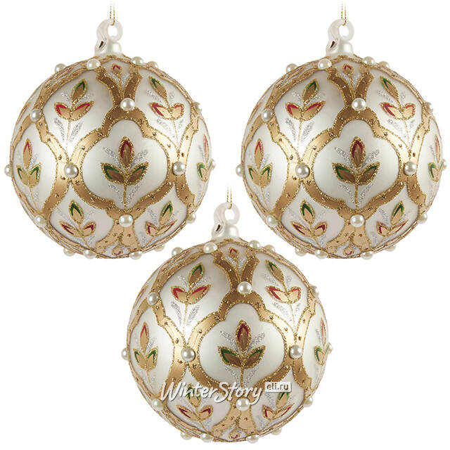 Елочные шары Palazzo dei Fiori 10 см, стекло, 6 шт EDG