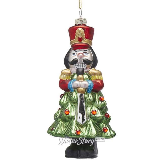 Стеклянная елочная игрушка Щелкунчик Дэйв - Carnival 17 см, подвеска EDG