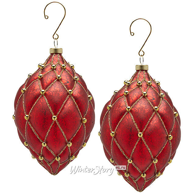 Елочные игрушки Opera Reale 15 см красные, 4 шт EDG