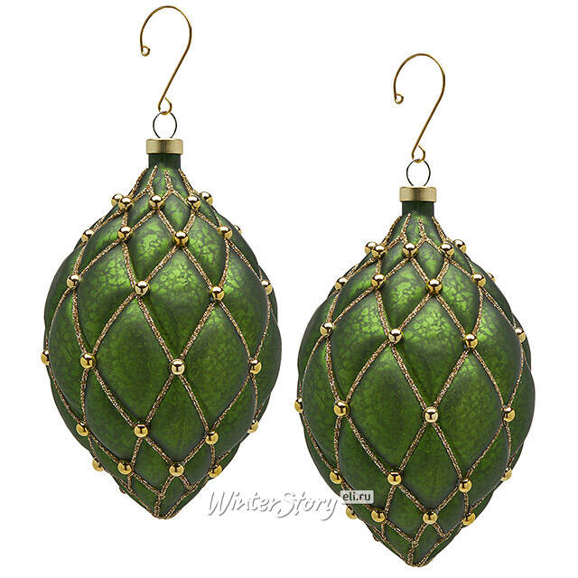 Елочные игрушки Opera Reale 15 см зеленые, 4 шт EDG