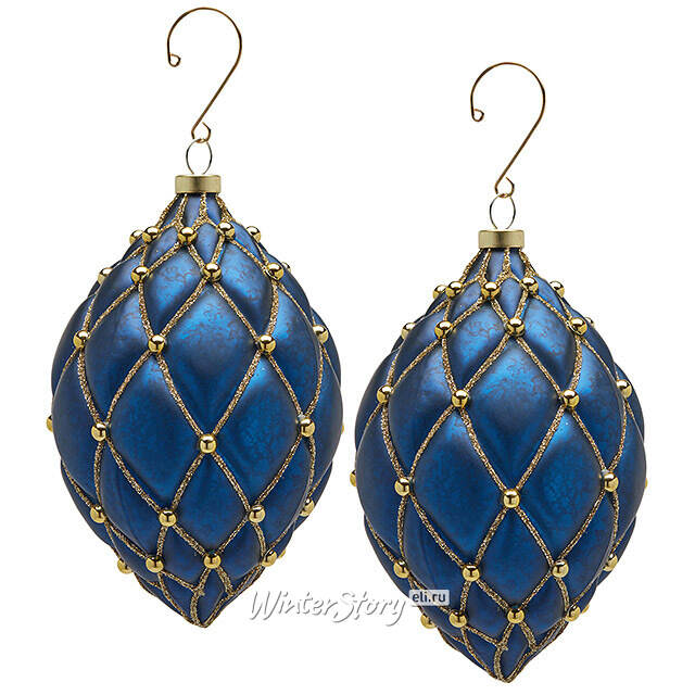 Елочные игрушки Opera Reale 15 см синие, 4 шт EDG