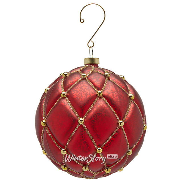 Елочные шары Opera Reale 10 см красные, 4 шт EDG